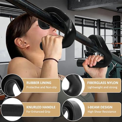 4 Pcs Neutral Grip Pull up Handles, 2 Pcs 45° Cross Grips Pull up Bar, 2 Pcs Angles 90 Grips, Black Non-Slip Ergonomic Exercise Machine Attachments for Grip Strength