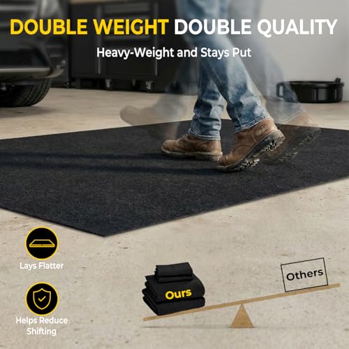 Oil Spill Mat - Garage Floor Mat, Absorbent Oil Pad, Premium Maintenance Mat, Waterproof, Contain Liquid, Protect Garage Surface from Spill & Stain, Reusable, Washable, Durable, Black, 29”x36”