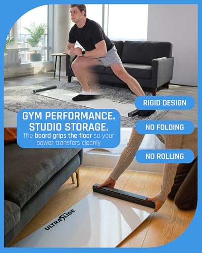 6ft / 5ft Slide Board for Exercise - with Booties & Polish - Sports Cardio Equipment for Home Workouts - Hockey training, Sliders for Working Out, Slide & Balance Board for Agility & Rehab