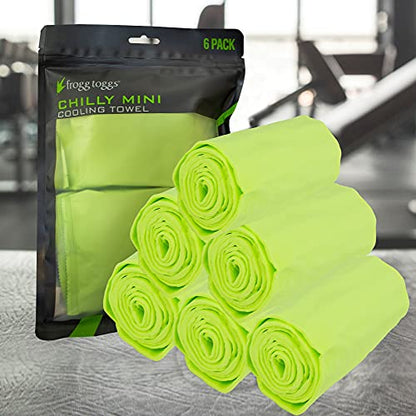 FROGG TOGGS Chilly Mini Cooling Neck Towel, 6 Pack - color: Lime