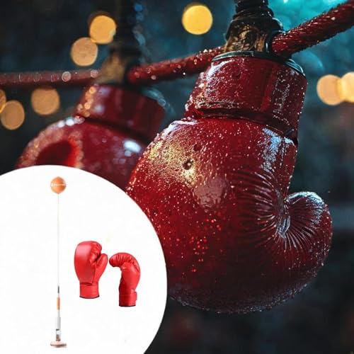 Punching Bag, Height Adjustable Boxing Set with Stand, Boxing Reaction Ball, Speed Bag Punching Equipment for MMA Home Gym Workout Fitness - color: For Adults with Boxing Gloves, Solid Ball