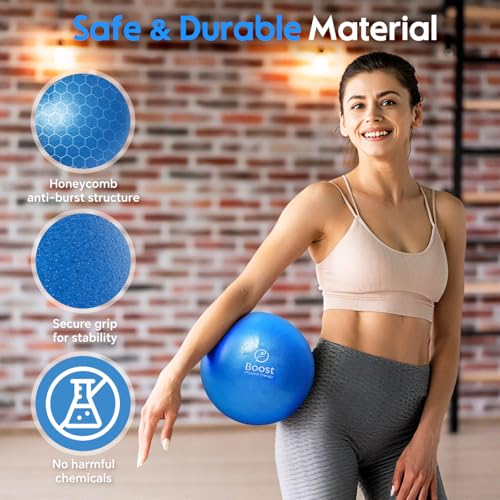 Small Exercise Ball, 9 Inch Mini Pilates Ball with Exercise Guide, Small Workout Ball for Stability, Fitness, Barre, Yoga, Core Training & Physical Therapy