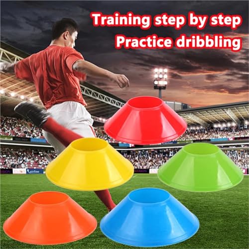40pcs Mini Round Soccer Training Discs Soft Durable Agility Markers for Drills and Practice Small Cones - color: 12.5cm green