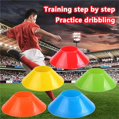 40pcs Mini Round Soccer Training Discs Soft Durable Agility Markers for Drills and Practice Small Cones - color: 12.5cm blue