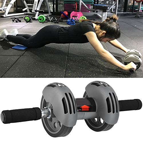 Ab Double Roller Workout System, Abdominal Exercise Roller Wheel with Dual Wheels and Knee Pad, Anti - Slip Foam Handles, Spring Resistance Core Trainer for Home Gym Use