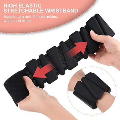 PATIKIL Ankle Weights for Women, 2Lbs Total (1Lb Each) Adjustable Wrist Weights with Removable Weights Arm Weights for Women & Men Yoga Training Walking Jogging Aerobics - color: Black