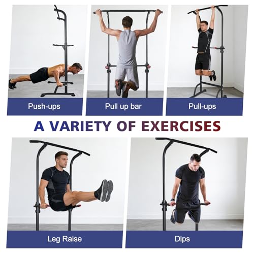 Adjustable Height Dip Bar Station, Multi-function Dip Station Pull Up Bar Full Body Strength Training Workout Fitness Equipment for Tricep Dips, Heavy Duty Dip Station for Home Gym - color: Dip Station