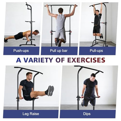 Adjustable Height Dip Bar Station, Multi-function Dip Station Pull Up Bar Full Body Strength Training Workout Fitness Equipment for Tricep Dips, Heavy Duty Dip Station for Home Gym - color: Dip Station