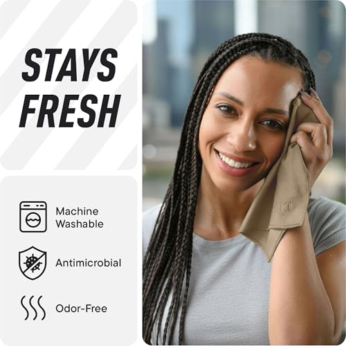 Sweat Absorbing Handkerchiefs - The Original Pocket-Sized Sweat Towels - Quick-Dry Microfiber Sweat Rags for Face, Hands, & Body - Men & Women - Gym, Sports, and Work (Forest: 5 Pack)