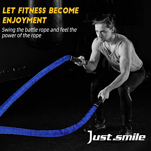 Battle Ropes,Ropes for Working Out, Battle Rope for Home Gym with Cover, Steel Anchor & Strap Included, Heavy Ropes for Exercise Training - 1.5/2 Inch…