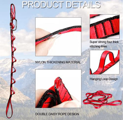 2Pcs Adjustable Anti-Gravity Chrysanthemum Swing Flying Stretch Belt Rope Climbing Daisy Chains Extension Yoga Belt Hanging - color: Black, size: 1.5M