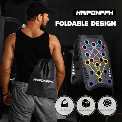 Push Up Board Fitness, 9 in 1 Strength Training Equipment,Home Gym System,Multi-Functional Push up Stands System Fitness Floor Chest Exercise,Training Arm Men & Women Weights