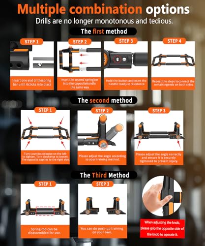 Twister Arm Trainer - 3-in-1 Adjustable Chest Workout Equipment,Portable Home Gym Chest & Arm Workout, Push Up Bars, 60-140lbs Resistance for Men Women