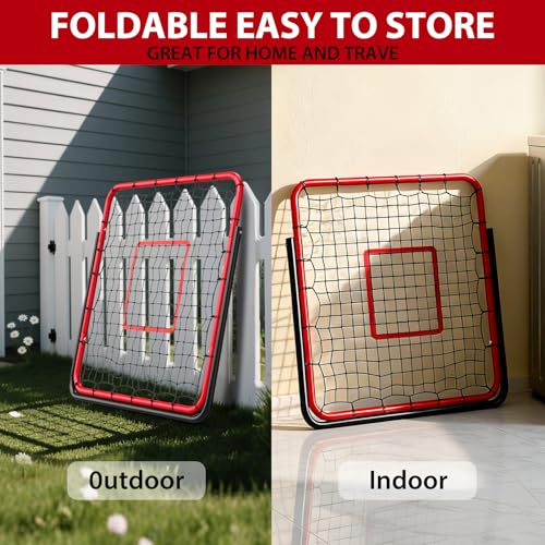 Adjustable Multi-Sport Bounce Backer Net – Dual Surface Pitchback Trainer for Soccer, Football, Baseball, Volleyball & Softball – Durable, Portable, Easy Setup for Backyard or Field, Great for