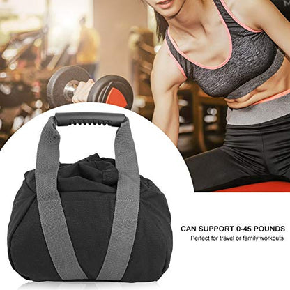 Adjustable Weightlifting Training Sandbag with Soft Rubber Handle, Oxford Cloth Material, Empty Fill Bag for Sand or Soybeans, 45 Pounds Capacity
