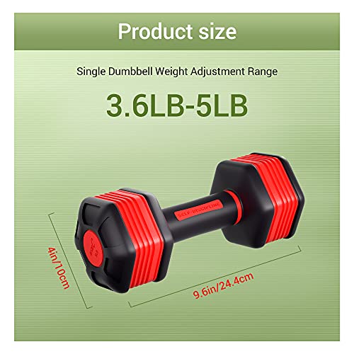 Nice C Adjustable Dumbbells, Neoprene Hand Weights - style: Red 5lb Pair