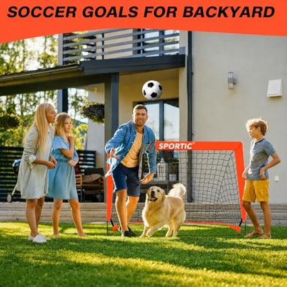 2 Pack 4' x 3' Soccer Goal Net Set, Pop Up Kids Practice Soccer Goals for Indoor and Outdoor.Portable Soccer Net with Carrying Bag & Ground Pegs, Perfect for Backyard, Field, Court