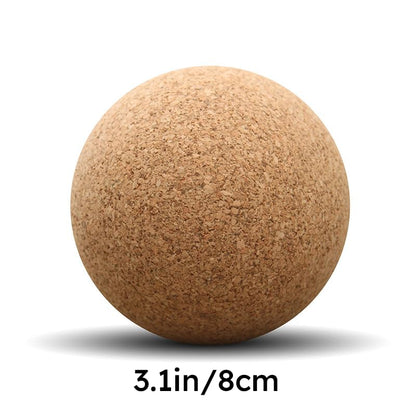 Natural Cork Massage Ball, Eco Sports Equipment, Round Exercise Therapy Ball, Self-Myofascial Release Tool