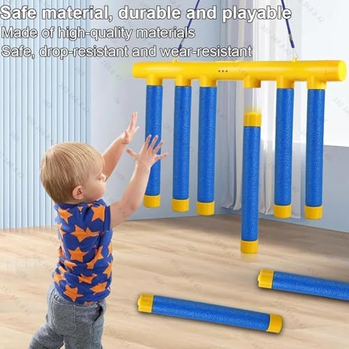 Reflex Drop Stick Challenge Game Hand Eye Coordination Training Toy for Kids & Adults, Remote Control Catching Sticks with 3 Adjustable Speeds, Reaction Speed Game for Focus & Fun(Improved Quality)