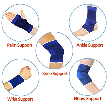 10-Piece Compression Support Brace Set for Knee, Elbow, Wrist Palm & Ankle