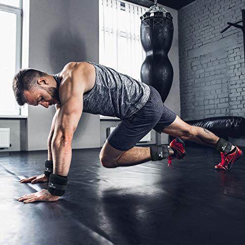 Adjustable Ankle Weights 1-3 Lbs Pair with Removable Weight for Men Women - color: 10 lbs Pair ( 5 lbs per pack ), Black