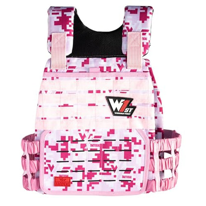 Weighted Vest – Adjustable 14–60 lb Capacity for Men and Women, Weight Vest for Training, Strength & Functional Fitness, Durable Workout Vest, Plates Sold Separately - color: Pink