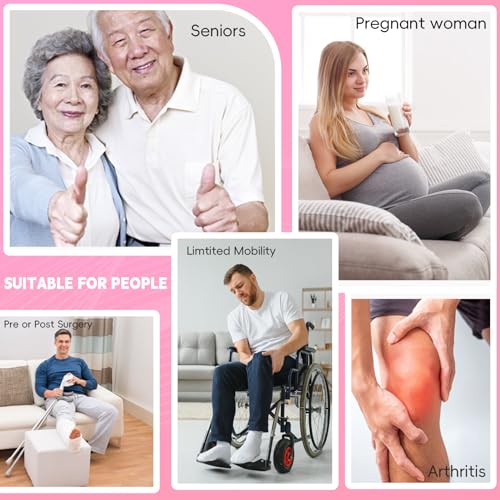 36 Inch Leg Lifter, Rigid Leg Lifter Strap with Handgrips & Foot Loop, Leg Lifter After Hip Replacement &Knee Surgery Recovery Aids Kit, Leg Lifters Getting Legs in and Out of Bed,Car,Wheelchair - color: Rose, size: 36 Inch