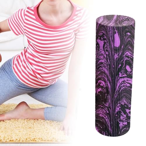 kowaku Yoga Column Roller Round Foam Roller Massage Tool Yoga Block Yoga Roller for Waist Back Stretching Workout Fitness, 30cmx15cm, Black Purple