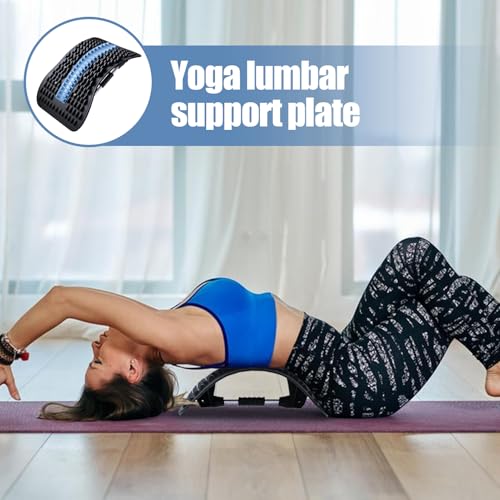 Ergonomic Back Stretcher Device - Multi-Level Arch Spine Alignment and Muscle Relief Support, Yoga and Stretching Tool | Suitable for Home, Office, Physical Sessions - color: Black Blue