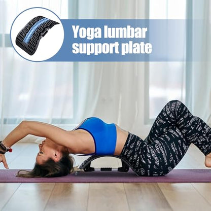 Ergonomic Back Stretcher Device - Multi-Level Arch Spine Alignment and Muscle Relief Support, Yoga and Stretching Tool | Suitable for Home, Office, Physical Sessions - color: Black Blue