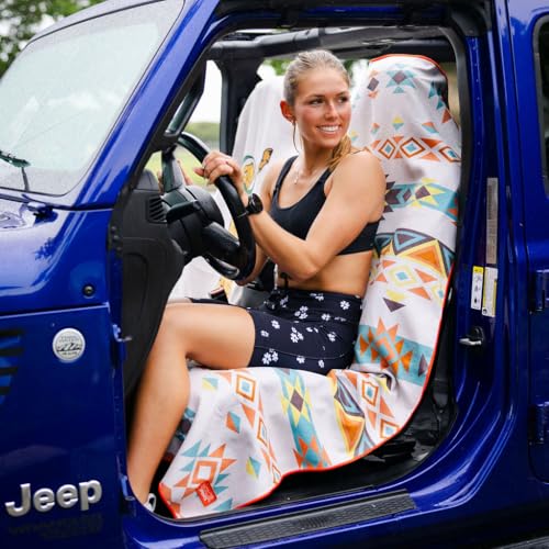 Sprints Athletic Running Towel, Full-Sized, Car Seat Cover - Performance Microfiber (Adobe Echo w/Snaps) - color: Adobe Echo W/ Snaps