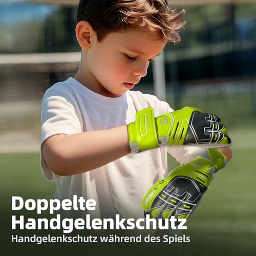 Sportout Youth&Adult Goalie Goalkeeper Gloves,Strong Grip for The Toughest Saves, with Finger Protect & 4+3MM Latex to Give Splendid Protection to Prevent Injuries,4 Colors