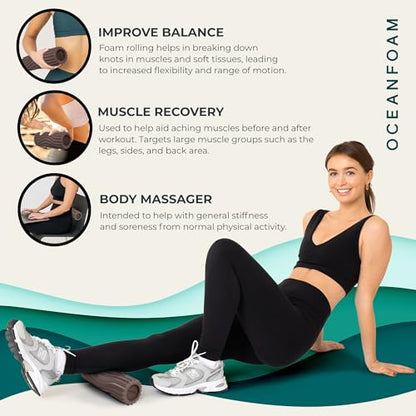 Oceanfoam Ripple Roller - Small Foam Roller for Physical Therapy (Espresso) - color: Espresso