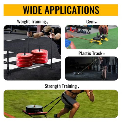 Prowler Weight Sled for Training - Workout Sled with Replaceable Feet, High & Low Handles, Metal Skis for Extra Resistance - Easy Storage Sled Pull and Push,300LB
