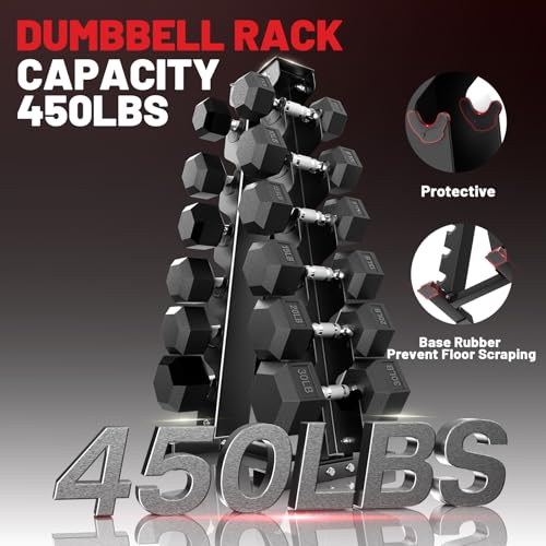 Papababe Dumbbell Stand, A-Frame Weight Storage Rack for Dumbbells, Barbell Holder, Heavy Duty Dumbbells Storage with T Bar Row Attachment for Home Gym (Dumbbell Rack Stand Only) - style: 6 Tier-450LBS Capacity
