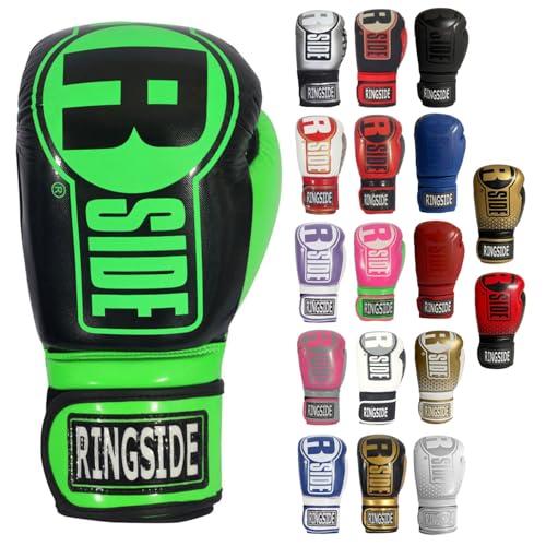 Ringside Apex Bag Gloves, IMF-Tech Boxing Gloves with Secure Wrist Support, Synthetic Boxing Gloves for Men and Women - color: Green/Black, size: Small-Medium