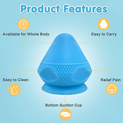 Zelen Trigger Point Massage Ball Shoulder Knot Remover Back Muscle Wall Mounted Massage Ball Deep Tissue Pressure Balls Trigger Point Iliacus Muscle Psoas Release Tool Suction Cup Back Massager
