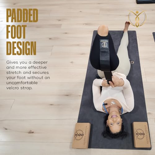 Yoga Strap with Versatile Loops, No Velcro, Improve Flexibility & Mobility, Relieve Joint Pain!