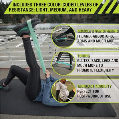 Pro-Tec Athletics Resistance Bands, Light, Medium, Heavy, Strength Training, Resistance Bands, Latex Bands, Toning, Shoulders, Glutes, Core, Upper & Lower Legs, Men & Women, Easy to Use, Working Out