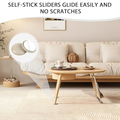 24 PCS Self-Stick Appliance Sliders for Kitchen, 1-1/4" Furniture Sliders - size: 1-1/4 inch (24pcs)