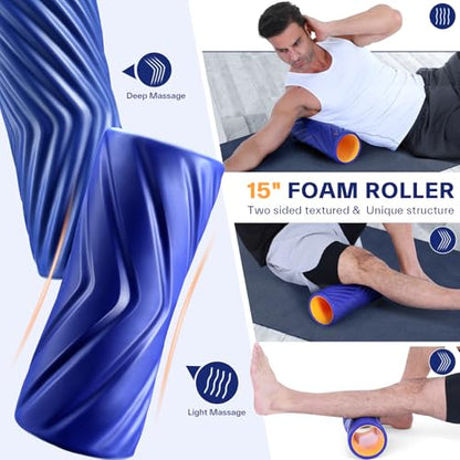 Sportneer 4 in 1 Pilates Foam Roller Muscle Relax Kit - color: Blue