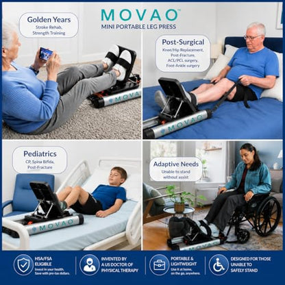 US Doctor Invented Mini in-Bed Leg Press Machine for Rehab | Low-Impact Leg Strength Trainer for Neurological & Orthopedic Recovery | Portable 9 lb PT Equipment with 6 Resistance Levels up to 66 lb