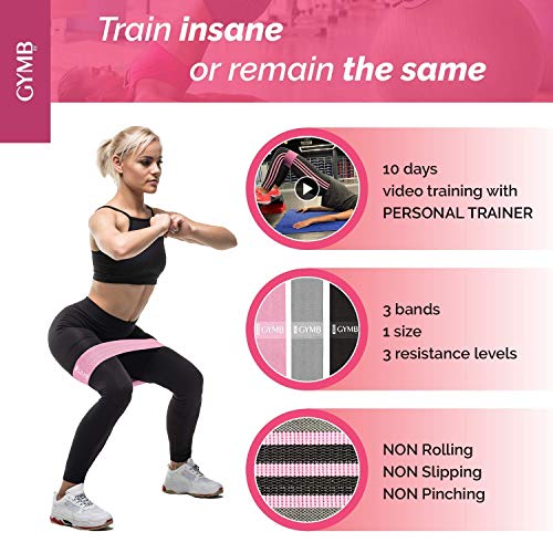 6-Piece Resistance Bands for Working Out - Exercise Bands to Workout Glutes, Thighs & Legs - Non Slip Cloth Booty Bands for Gym & Home Fitness, Yoga, Strength & Pilates - 3 Levels