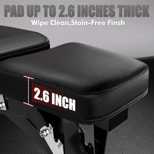RitFit Adjustable/Foldable Utility Weight Bench for Home Gym - color: BLACK