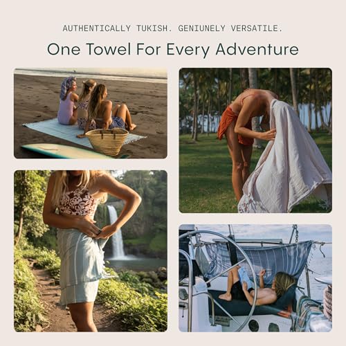 Turkish Beach Towel Oversized (38"x71") 100% Turkish Cotton, Made in Turkey - Sand Free, Extra Large, Ultra Soft, Quick Drying, Compact & Lightweight for Travel - Aqua - color: Aqua, size: Beach Towel (38" x 71")
