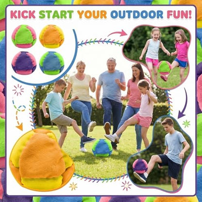 2.56 Inches Hacky Footbag Sacks For Adults Style Kick Bag Soccer Footbags Hacky Durable Fleece Juggling Balls Sack Fly Soft Foot Bag Indoor & Outdoor Play Party Favors Coordination Training A