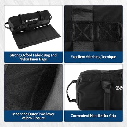 Garvee Sandbag for Fitness Weights Training,5-200 LBS Adjustable Weighted SandBag for Strength Powerlifting Running Home Gym Exercise,Black - size: 5-25 LBS
