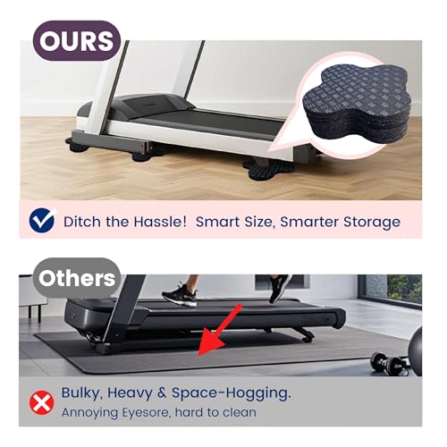 Non-Slip Walking Pad Mat, Treadmill Mat Pad for Carpet Hardwood Floors, Anti Vibration Exercise Equipment Mat for Under Treadmill & Exercise Bike Rowing Machine (6, Clover Shape, 4 x 4 x 0.2 inch) - color: Clover Shape