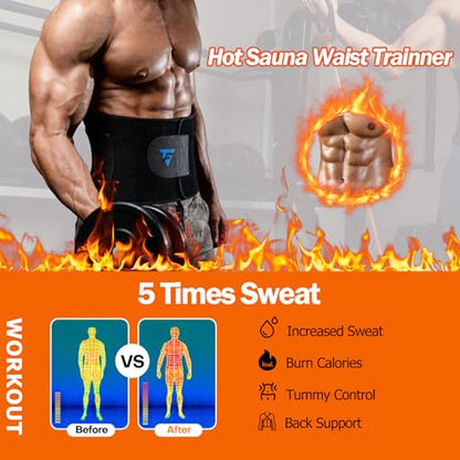 Waist Trimmer Belt for Men & Women Waist Trainer Sweat Band for Stomach Weight Loss Workouts