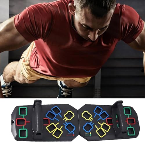 Push Up Board, 7 in 1 Multi-Functional Portable Foldable Push Up Bra,Professional Adjustable Home Workout Equipment Pushup Board for Fitness Accessories Strength Training Exercise Muscle Building (Black)